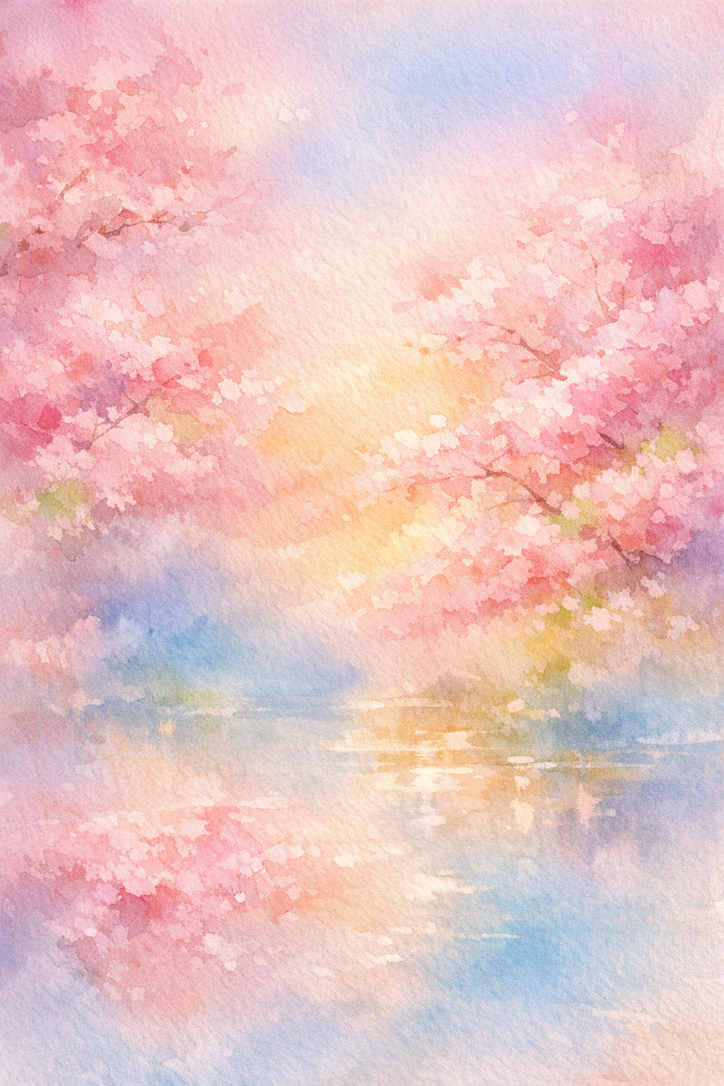 Blossoms at Dawn watercolor background preview