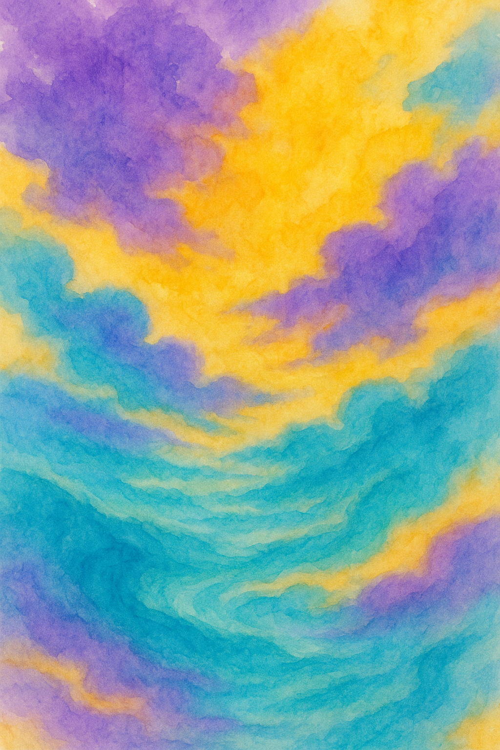 Dreamscape Currents — reverse coloring page watercolor background