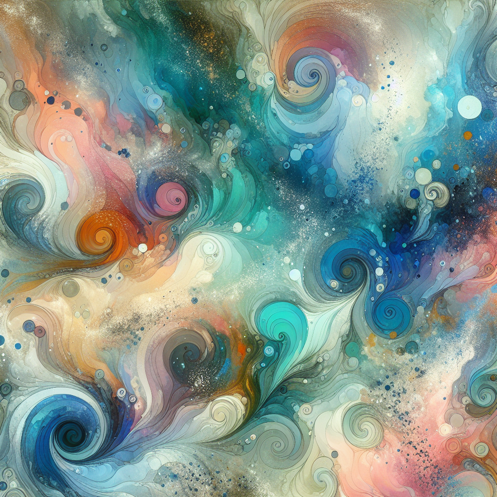 Ephemeral Swirls — reverse coloring page watercolor background