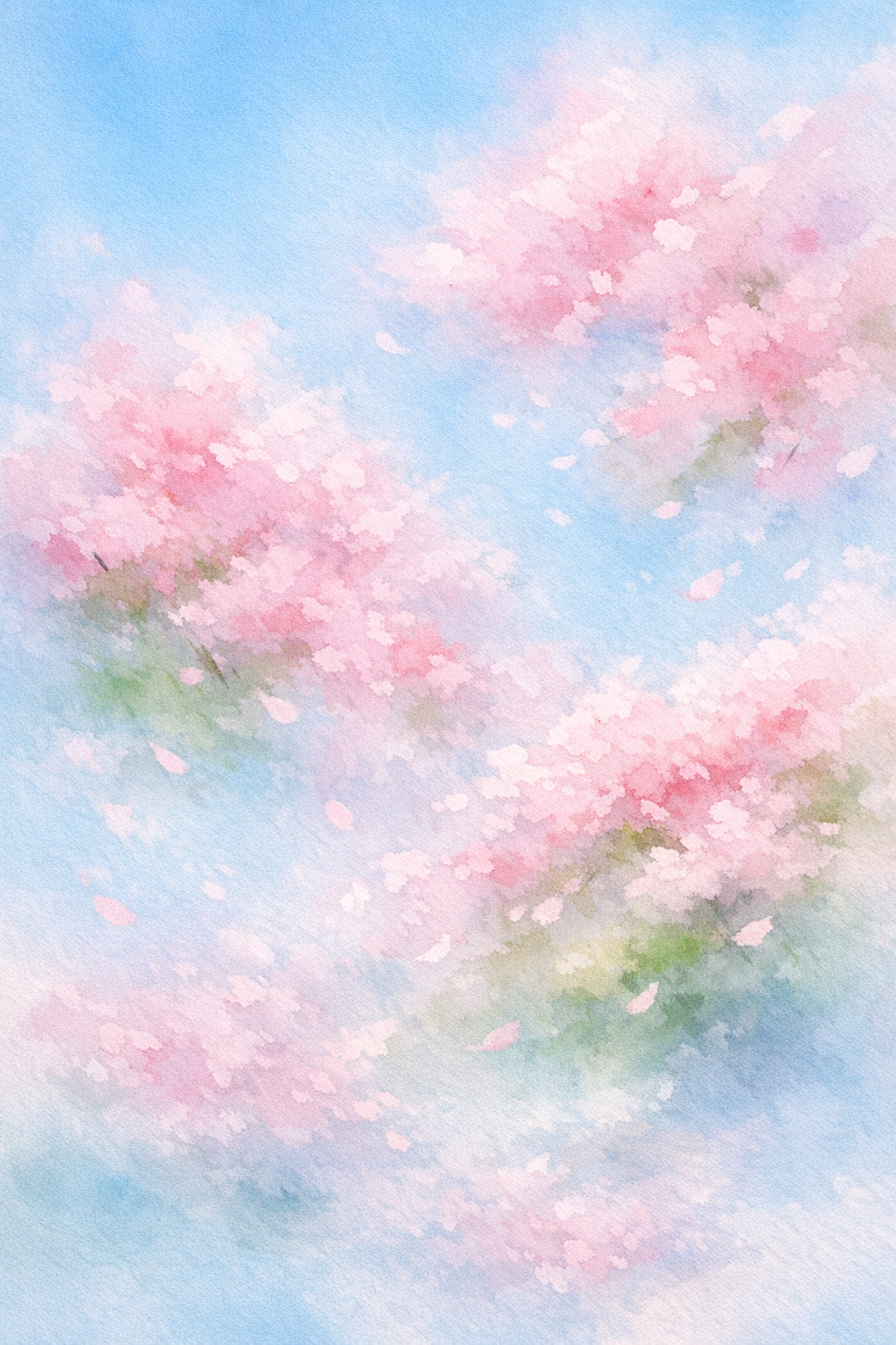 Petal Dance in the Breeze watercolor background preview