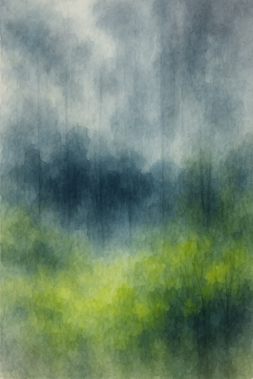 Puddle Reflection — reverse coloring page watercolor background