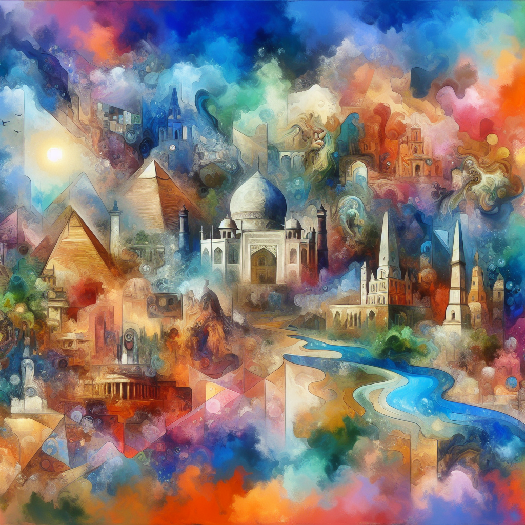 Vivid Voyages — reverse coloring page watercolor background